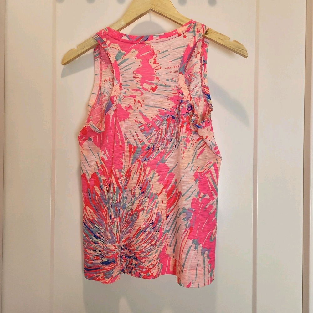 Lilly Pulitzer V-Neck Tank Top Size Small Pink Preppy Resortwear Beachy Cruise - Picture 2 of 7